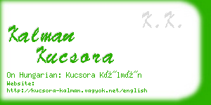 kalman kucsora business card